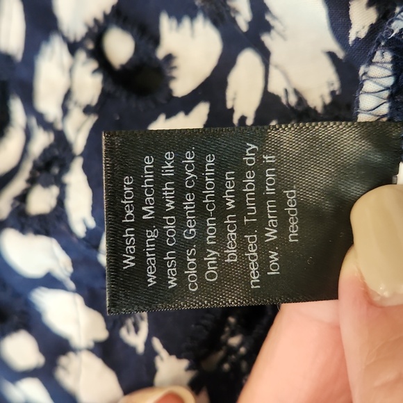 Simply Vera Vera Wang Jacket Cotton Eyelet Navy White Drawstring XXL - Picture 12 of 13